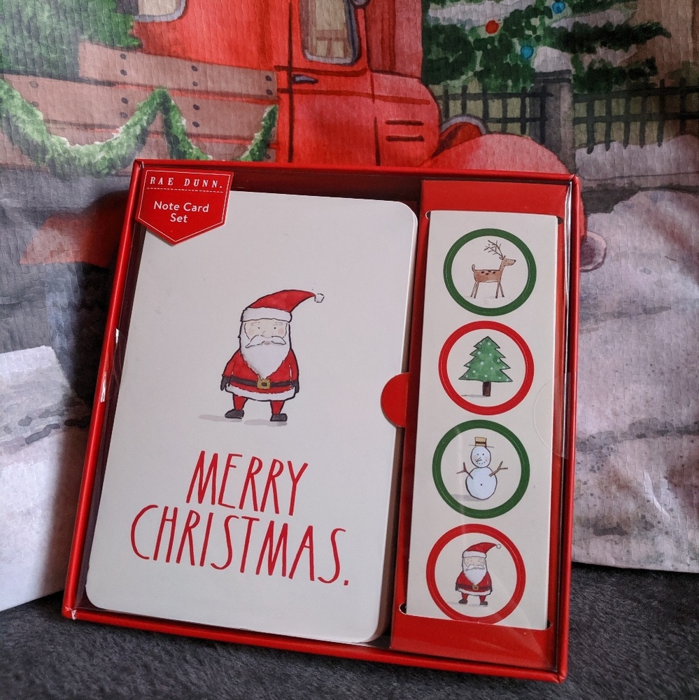 Rae Dunn Christmas Card Set with Stickers
